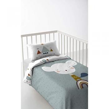 Funda Nórdica Cuna/Maxicuna Infantil Bebé 100% Algodón Susanita Azul Haciendo el Indio Fabricado en España Reversible Magic Dragon Cuna de 80 115 x 145 + 20
