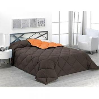 Sabanalia - Edredón nórdico de 400 g , bicolor, cama de 135 cm, color naranja y chocolate