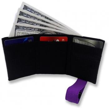 LIGHT FOLD - Cartera de Hombre Ultradelgada de Nailon con Forma de Tríptico y Bloqueo de RFID - hasta 12 Tarjetas de Crédito