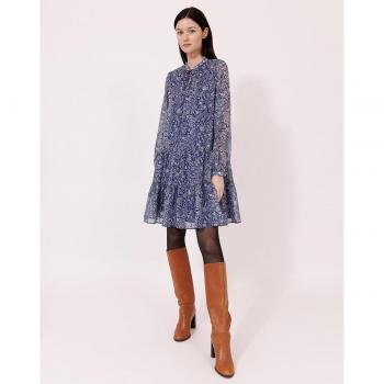 Vestido Pasley con lazo Azul Marino