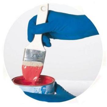 Guante desechable de látex azul extra grueso HR08 talla M con 50 unidades