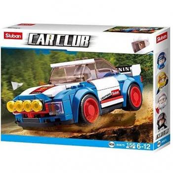 Set de Construcción Coche Rally Sluban Azul y Blanco - 138 Piezas con Figura