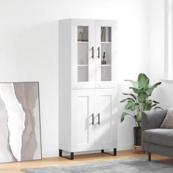 Armario alto blanco pulido 69,5x34x180 cm madera multicapa con acabado brillo
