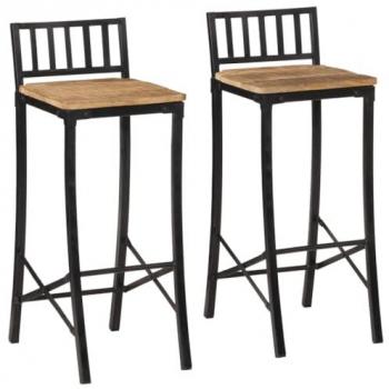 Set de mesa alta y taburetes 3 pzas madera maciza mango y metal