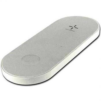 Cargador Inalámbrico Qi Dual para Smartphones y Apple Watch - Blanco