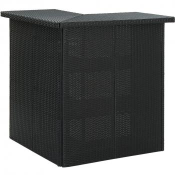 Mesa de bar de esquina en ratán sintético 100x50x105 cm