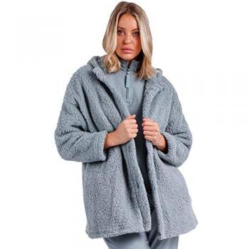 Admas Women's Long-Sleeved Hooded Comfort Home Robe - XL, Warm Polyester, Blue