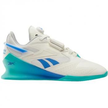 Reebok Legacy Lifter III Cross Training Shoes - White/Blue/Green - Size 45.5