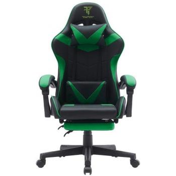 Silla Gaming Tempest Shake con Reposapiés y Masaje Verde