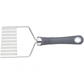 KitchenCraft Cortador de Patatas Chip de Acero Inoxidable con Mango Ergonómico, 21,5 x 8,5 cm – Gris