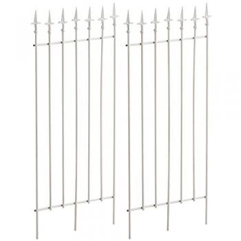 Set de 2 rejas decorativas para jardín Elisa en metal blanco, ideales para plantas trepadoras y rosales, dimensiones 100 x 50 cm