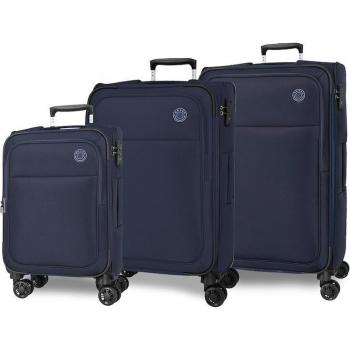 Conjunto de maletas Movom Atlanta en azul marino, tamaños 56cm, 66cm y 77cm