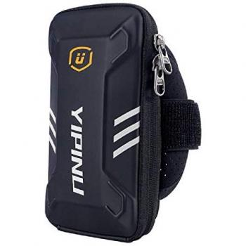 Funda Brazalete Reflectante Impermeable con 2 Compartimentos para Deporte y Gimnasio - Compatible con Vivo Y1S (2020) - Negra