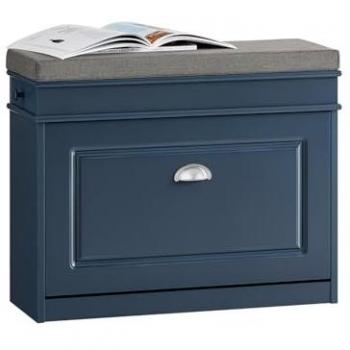SoBuy Banco Zapatero Grande Organizador para Zapatos con 1 Solapa Azul 75 x 24 x 52 cm FSR82-L-B