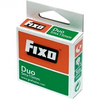 Cinta Adhesiva Doble Cara Fixo Duo 15mm x 5m Pack de 10