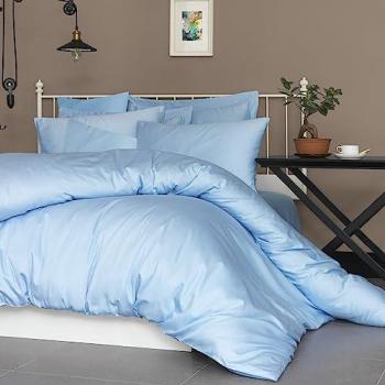 Juego de Ropa de Cama Satén de Algodón Azul 240x220 - Suavidad y Elegancia Garantizadas