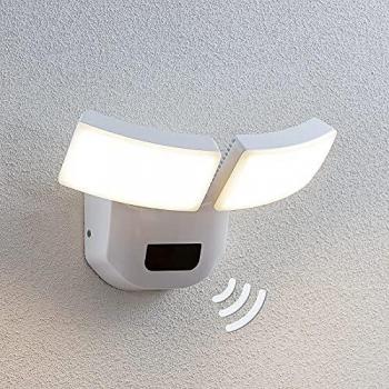 Aplique LED para exterior Nikias, 30 cm, con sensor y 2 luces