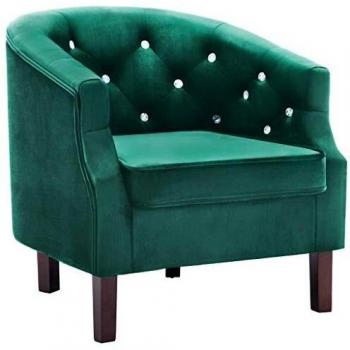 vidaXL Sillón Tapizado de Tela Verde 65x64x65cm Mobiliario Sillones de Hogar
