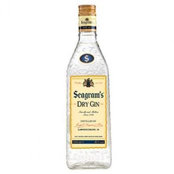 Seagram's Dry Gin 1L - Ginebra Premium, sabor suave y equilibrado, destilada con botánicos seleccionados, ideal para cócteles