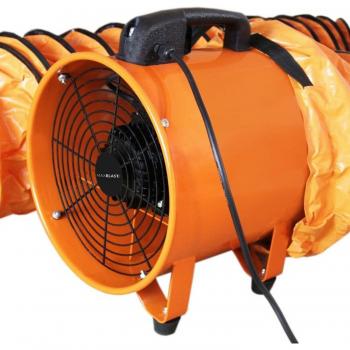 Extractor de Polvo Portátil 250mm 320W con Conducto Retráctil de 12m - MAXBLAST