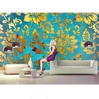 Papel Pintado Fotográfico Oro Flores Abstracto nº 8T de 197 de papel pintado Póster - cuadro de pared - Vinilos decorativos