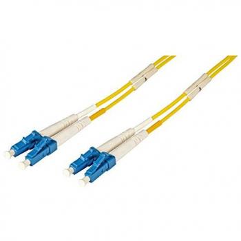 Cable de Fibra Óptica Duplex LC-LC OS2 (9/125µm), 0.5m, LSOH, 2mm, Amarillo