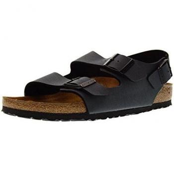 Birkenstock Milano Narrow Fit Natural Leather Sandals - Black/Brown, EU 39