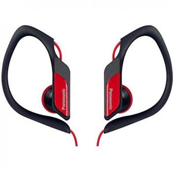 Panasonic RP-HS34E-R Auriculares de clip, 3.5 mm, negro y rojo