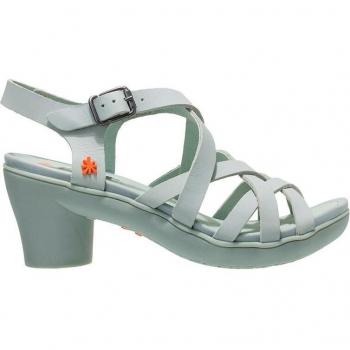 Art Sandalias Mujer Alfama 1477 Piel Azul Tacón 7cm Hebilla