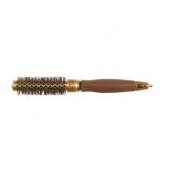 Cepillo Redondo Olivia Garden Expert Blowout Shine 20 mm con Cerámica y Cerdas Onduladas Oro y Marrón