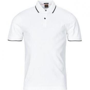 Boss Orange Passertip Mens Short Sleeve Polo Shirt With Tipped Collar - White - Size XL