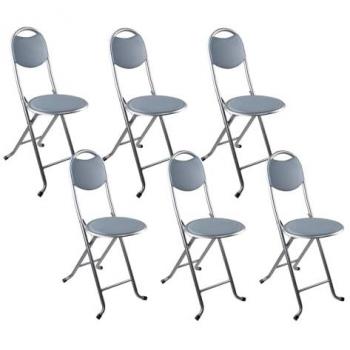 Pack 6 Taburetes Plegables con Respaldo 32x36x73.5cm