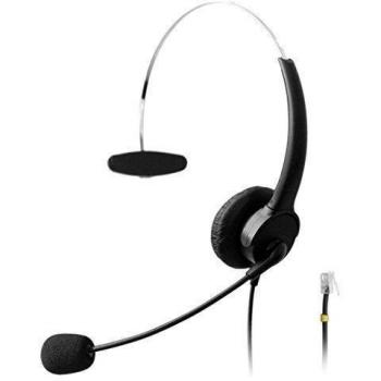 wantek RJ Auriculares con cable con Flexible Cancelación de ruido micrófono para Snom serie Panasonic KX-T Avaya Cisco Grandstream Yealink AltiGen Cortelco Huawei oficina teléfonos IP