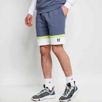 Pantalones Cortos Deportivos Neo Triple Panel - Gris Twister, Blanco y Verde Intenso, Talla L