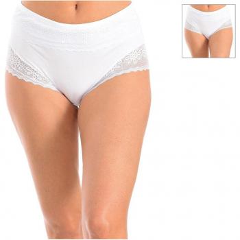 Pack de 2 Bragas Microfibra Kisses & Love - Color Blanco - Talla 3XL