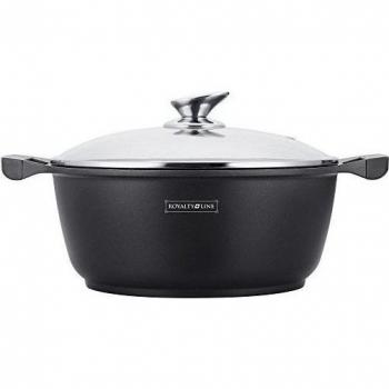 Marmite Antiadherente Efecto Mármol 32 cm Negra - Royalty Line