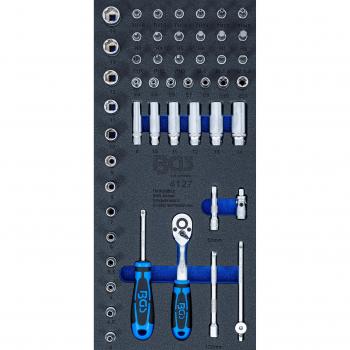Bandeja para carro 1/3 BGS Technic - Juego de llaves de vaso 6,3 mm (1/4') 50 piezas