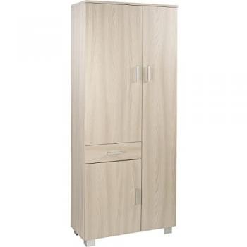 Armario multiusos tres puertas y un cajón en color Olmo Claro 77x34x178 cm