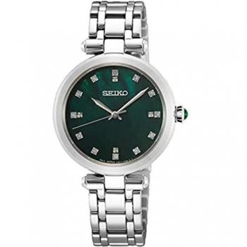 Reloj de Dama Seiko SRZ535P1 Clásico con 12 Diamantes, Zafiro y Resistencia al Agua 5ATM - 30 mm