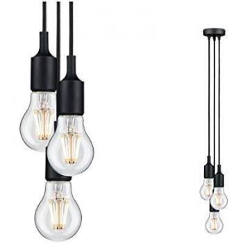 Lámpara Colgante Neordic Ketil 3 Luces E27 Dimmable Negro Silicona y Metal Max. 3x60W