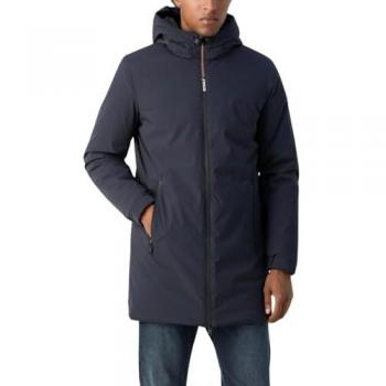 Ecoalf Pasu Deep Navy Sustainable Hoodie Jacket with Zippered Side Pockets for Men - Size L