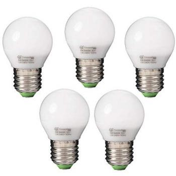 Bombilla LED Esférica 6W 220-240V E27 Luz Fría 6400K 480LM (Paquete de 5 Unidades)