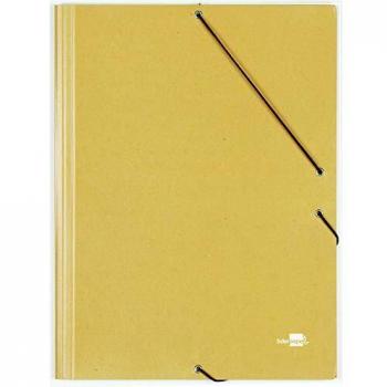Carpeta Amarilla Liderpapel con Gomas, Folio 3 Solapas de Cartón Prespan
