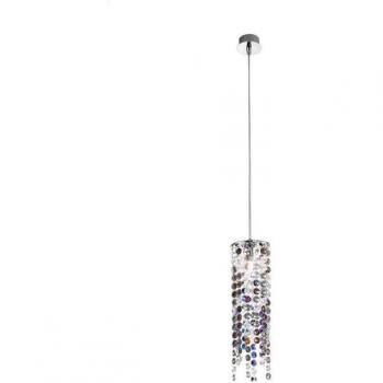 Lámpara colgante de estilo design en cristal PRISMA cromo 1 luz