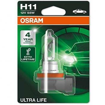 Lámpara halógena OSRAM ULTRA LIFE H7, 12 V, 55 W, ampolla individual (1 unidad), modelo 64211ULT-01B