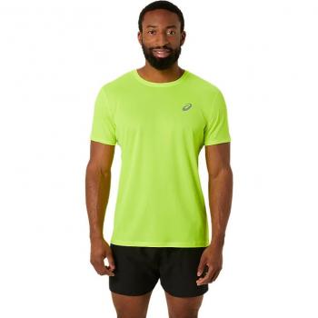 Camiseta técnica de manga corta Asics Core para hombre en color amarillo fluor