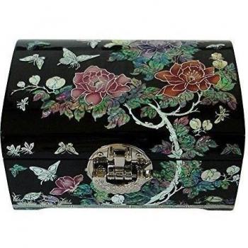 Madre de incrustaciones de perlas 2-Tier Luxury de laca para mujer con cajón de madera collar de la joyería broche anillo de la caja de regalo del recuerdo de pendientes bestcasemall con organizador almacenamiento wsmxcf