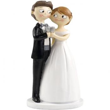 Mopec Y588 - Figura de pastel para boda pareja de novios pop & fun brindis, 21 cm