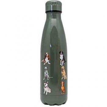 NERTHUS FIH 770 Botella Termo Doble Pared diseño Color 500ml, Acero Inoxidable, Libre de BPA, 18/8, Perros Verde, 500 ml