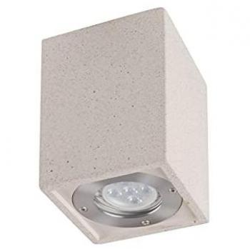 Plafón Rectangular de Exterior LEVI en Hormigón Blanco, 1 x GU10 (Máx. 12W), IP65, 2 Años de Garantía